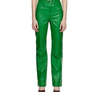 Vibrant Green Leather Pants